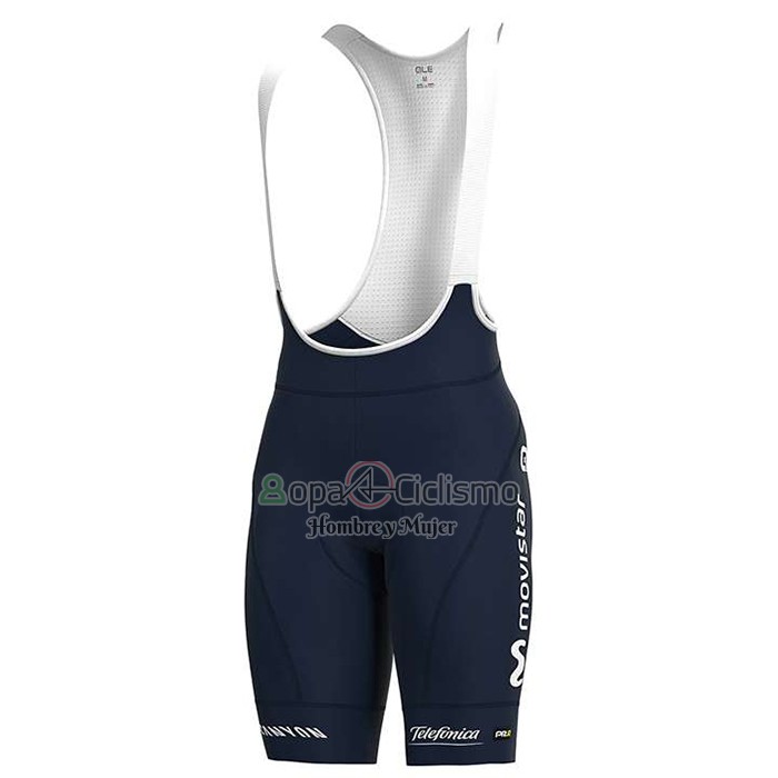 Movistar Ropa Ciclismo Culotte Corto 2020 Mangas Cortas Blanco Azul